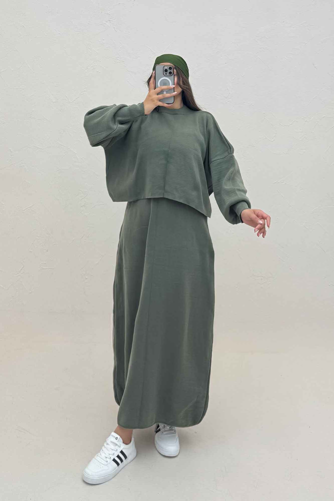 ست دورس و شلوار بافت 404