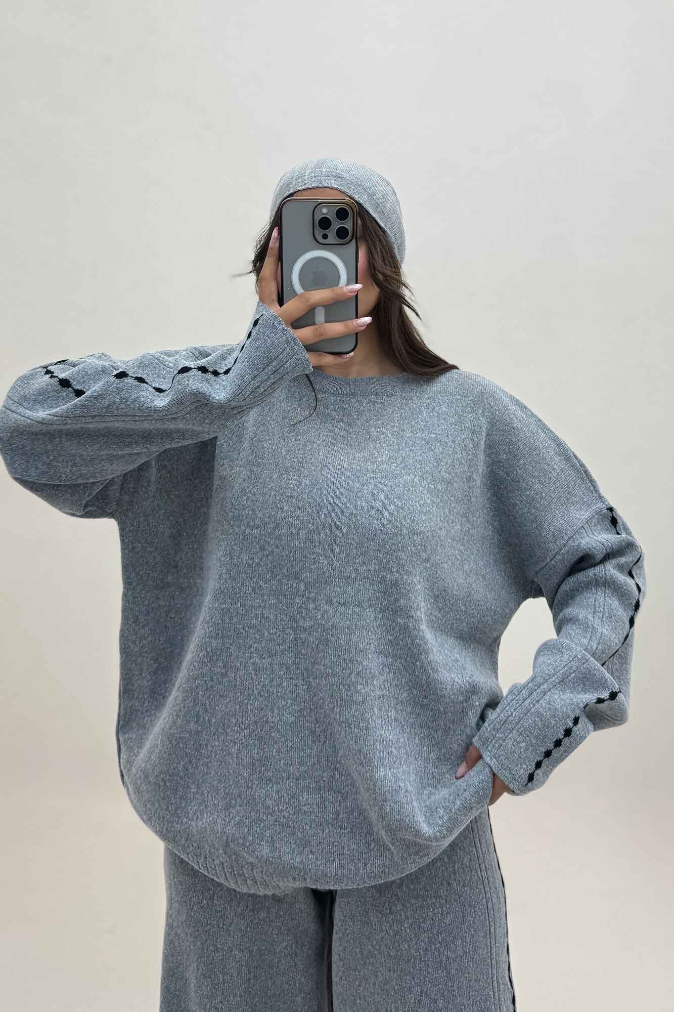 ست دورس و شلوار بافت 404