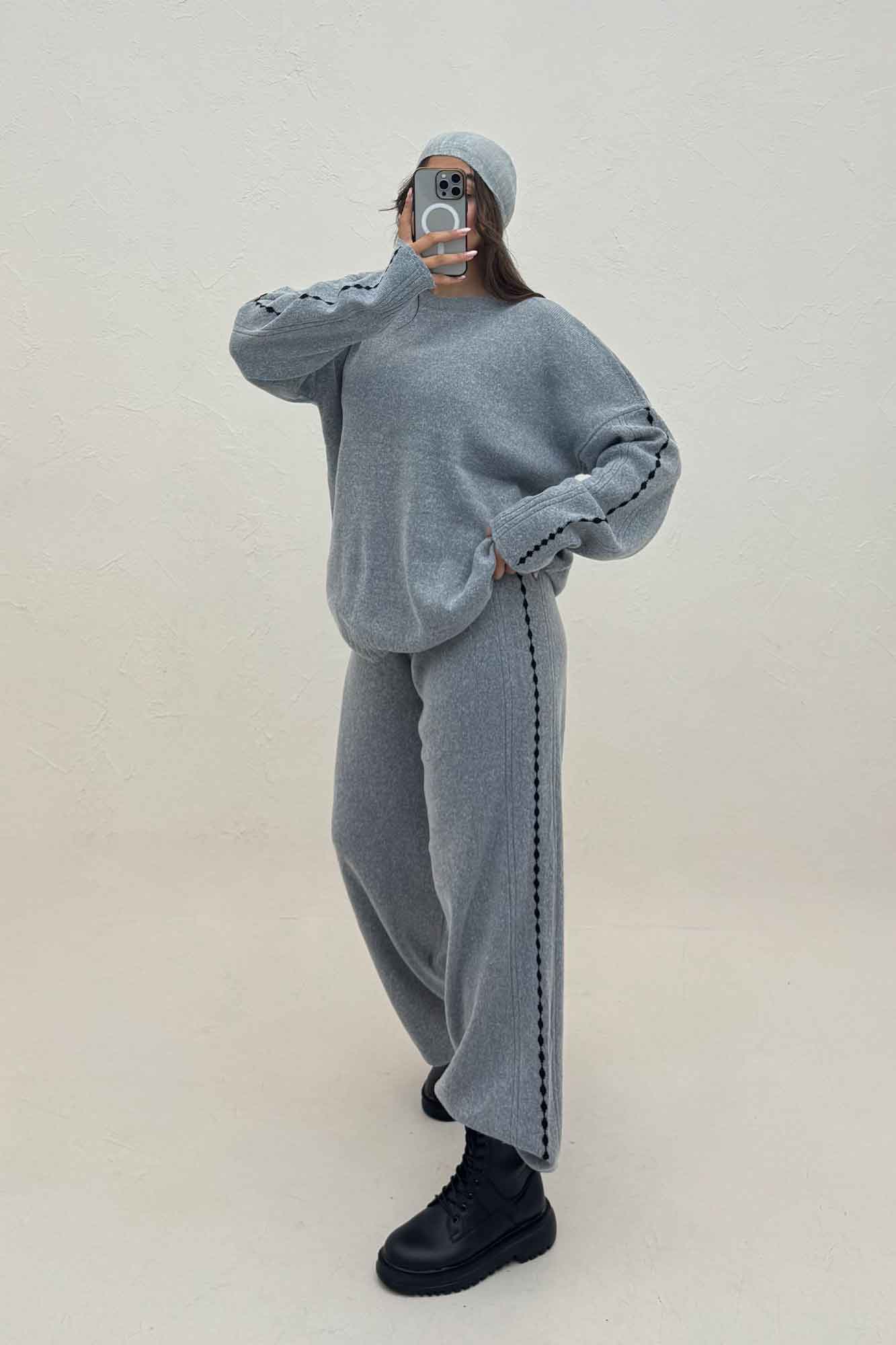 ست دورس و شلوار بافت 404