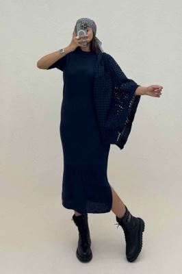 ست کت و سارافن پنجره ای بافت