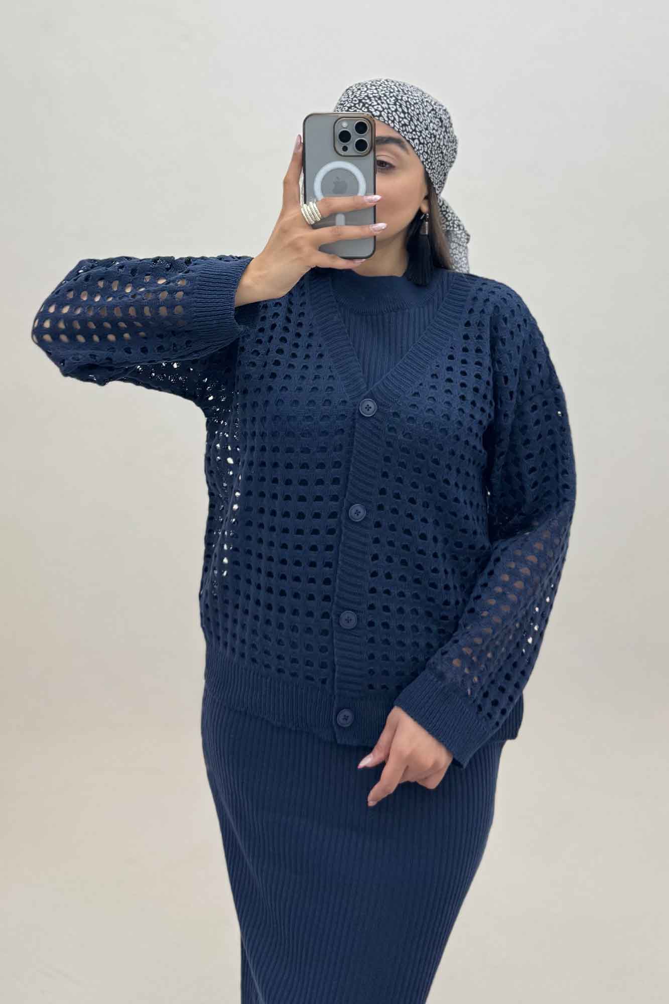 ست کت و سارافن پنجره ای بافت