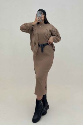 ست کت و سارافن پنجره ای بافت