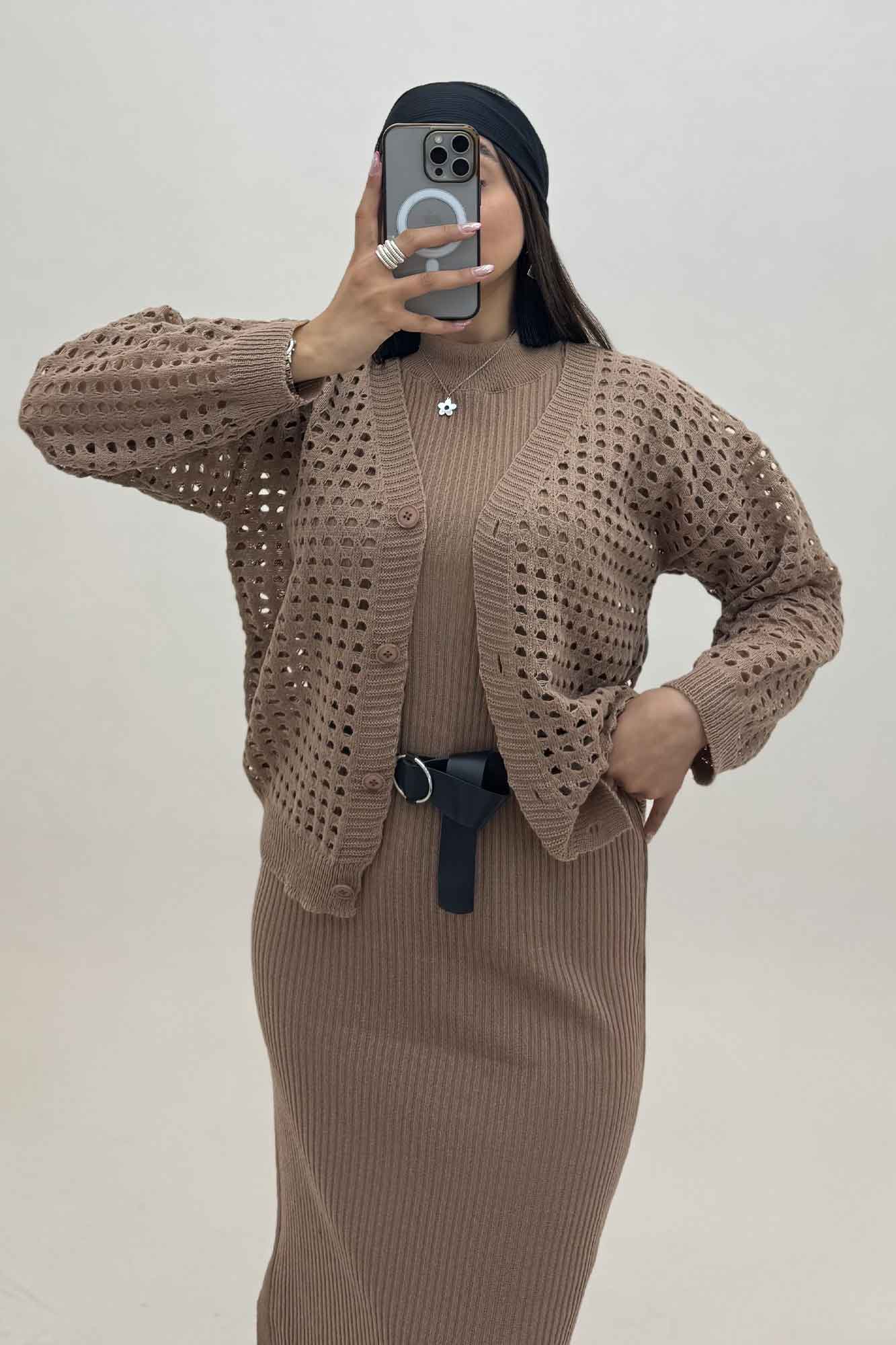 ست کت و سارافن پنجره ای بافت