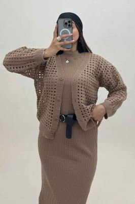 ست کت و سارافن پنجره ای بافت