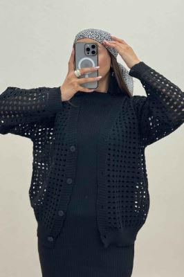 ست کت و سارافن پنجره ای بافت