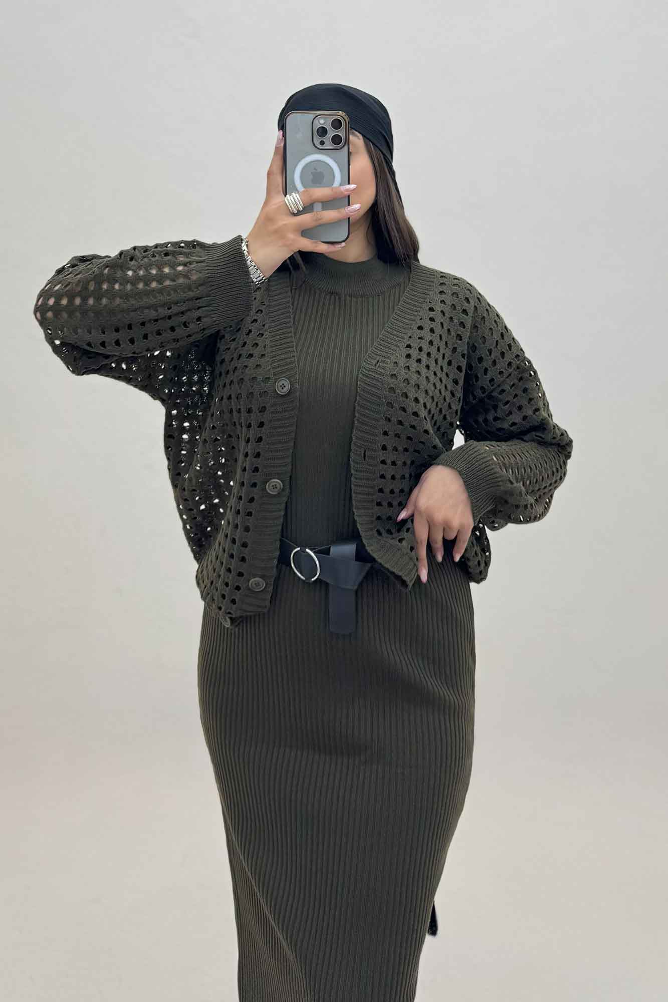 ست کت و سارافن پنجره ای بافت