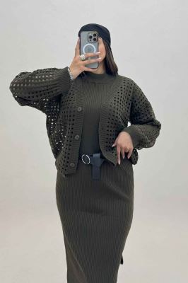 ست کت و سارافن پنجره ای بافت