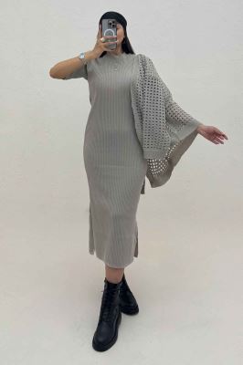 ست کت و سارافن پنجره ای بافت