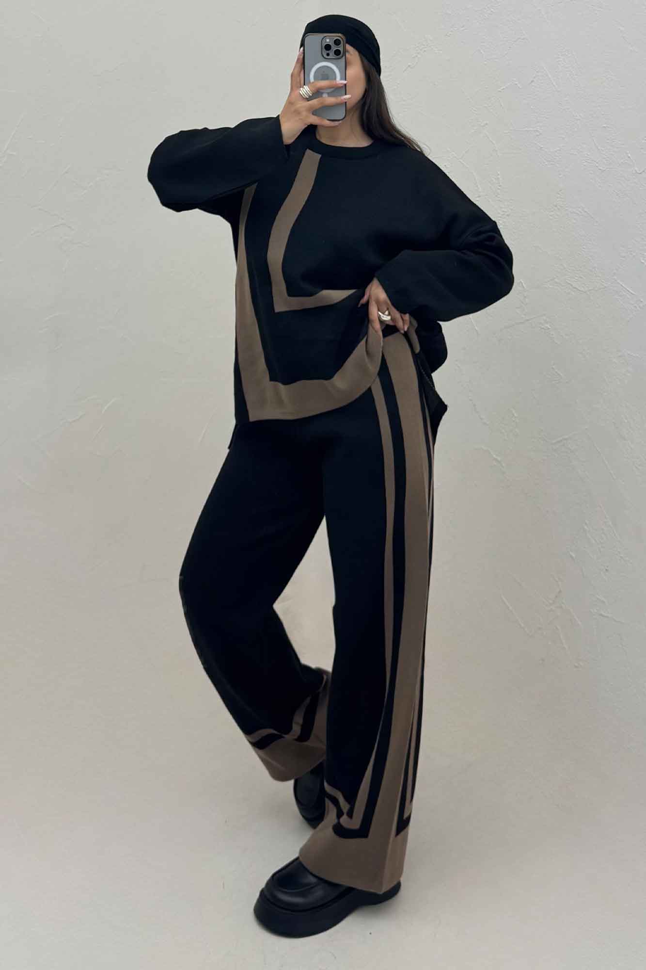 ست دورس و شلوار بافت لاین 412