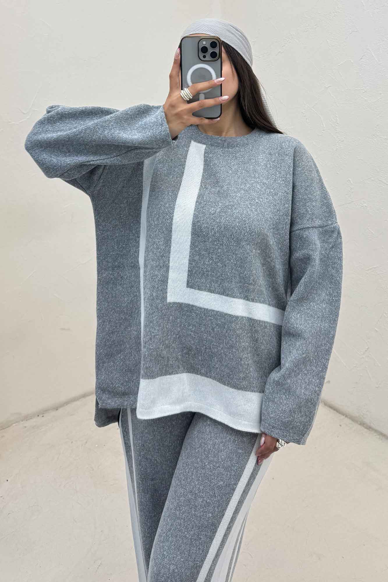 ست دورس و شلوار بافت لاین 412