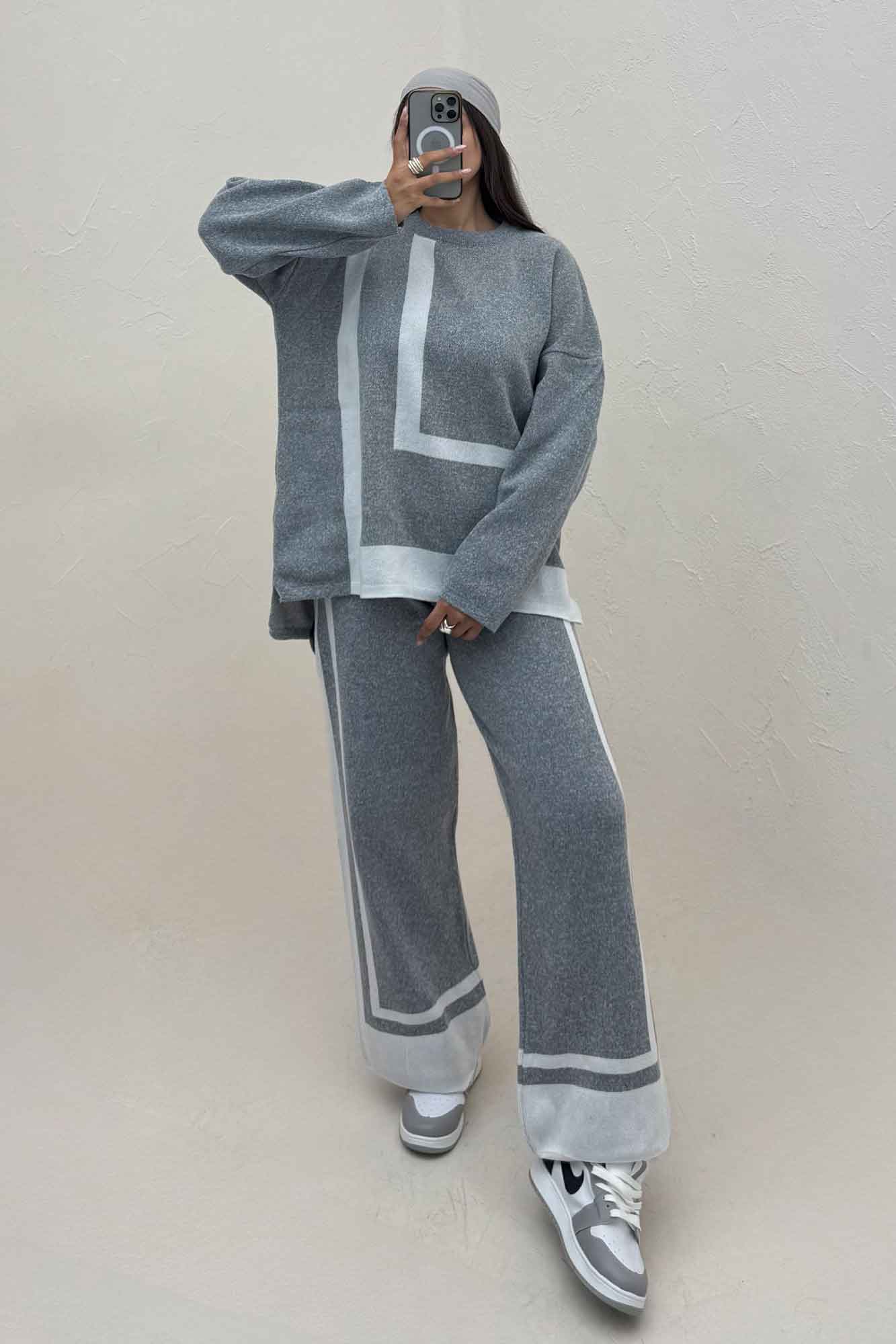 ست دورس و شلوار بافت لاین 412