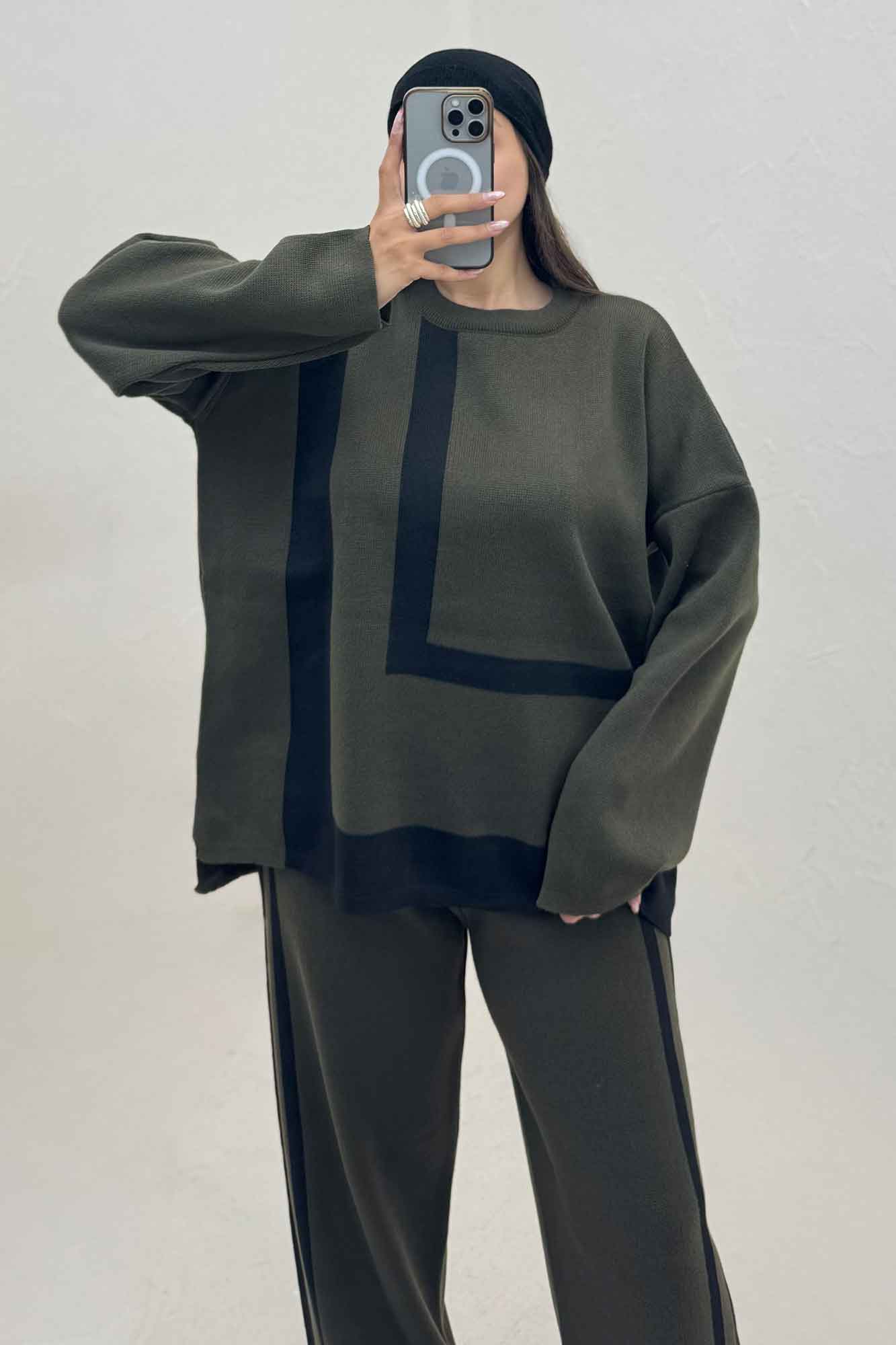 ست دورس و شلوار بافت لاین 412