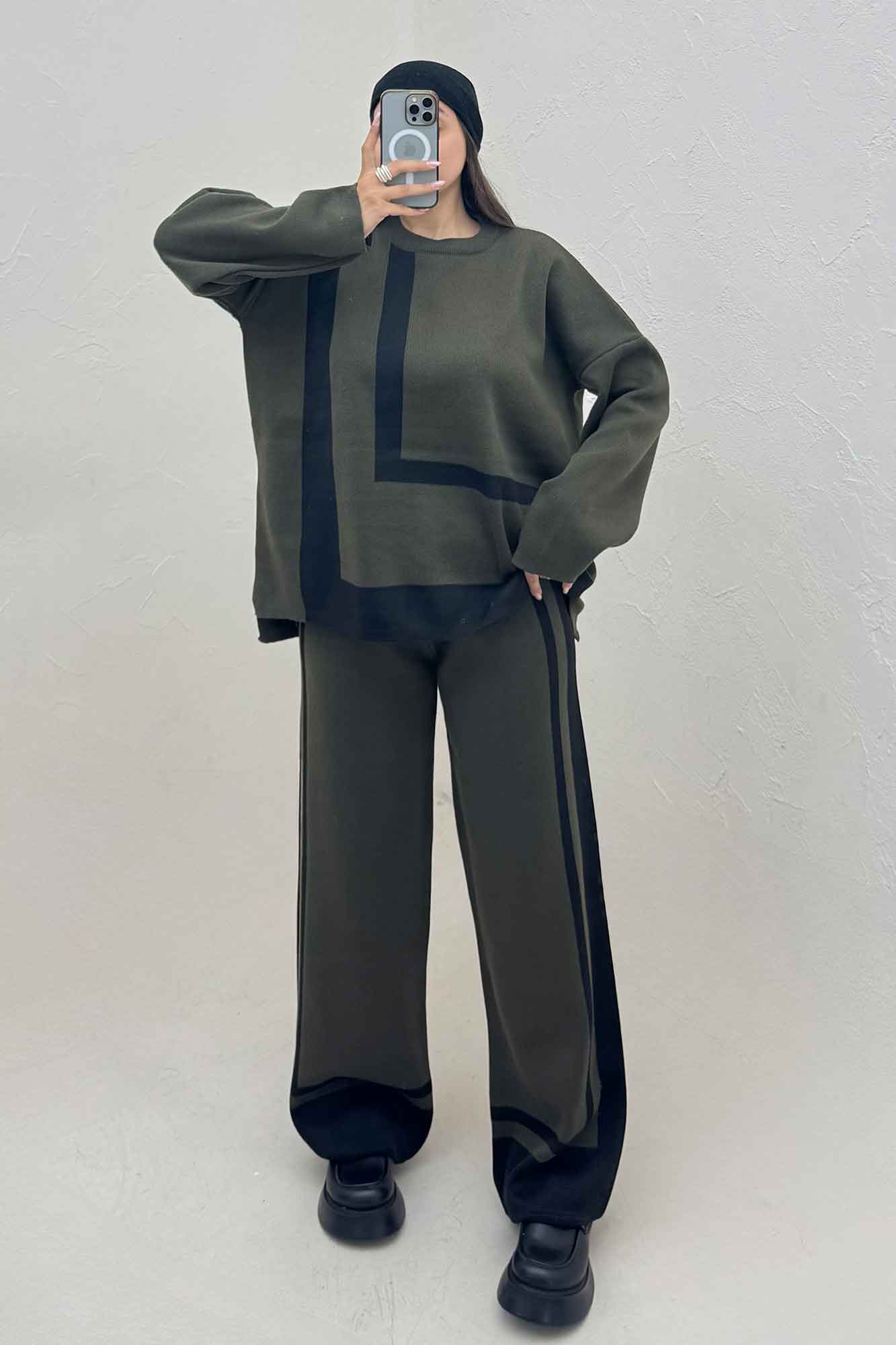 ست دورس و شلوار بافت لاین 412