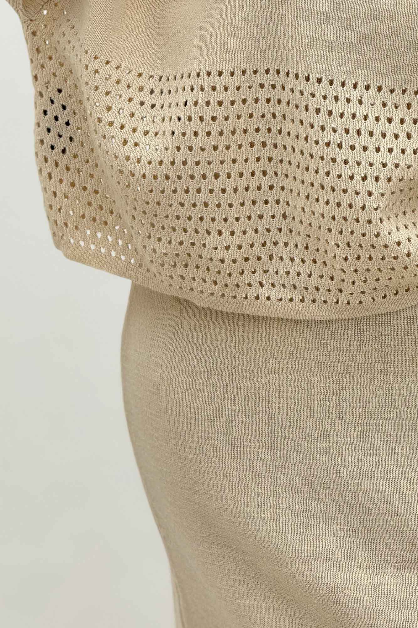 ست دو تیکه رویه و سارافن بافت شبکه ای