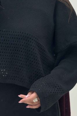 ست دو تیکه رویه و سارافن بافت شبکه ای