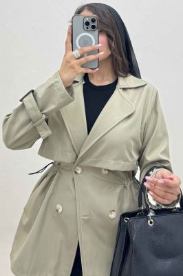 ترنچ کت کمرگت دار سانتانا