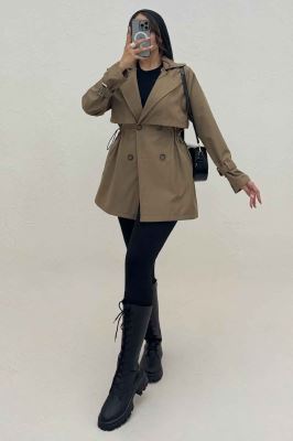 ترنچ کت کمرگت دار سانتانا