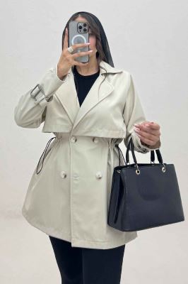 ترنچ کت کمرگت دار سانتانا