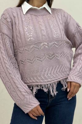 بلوز بافت طرحدار پایین ریش 1015