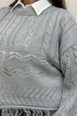 بلوز بافت طرحدار پایین ریش 1015