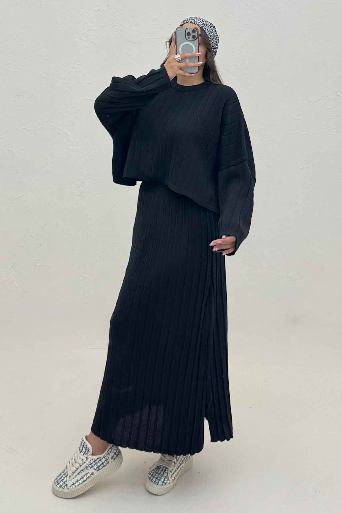 ست رویه و دامن بافت 