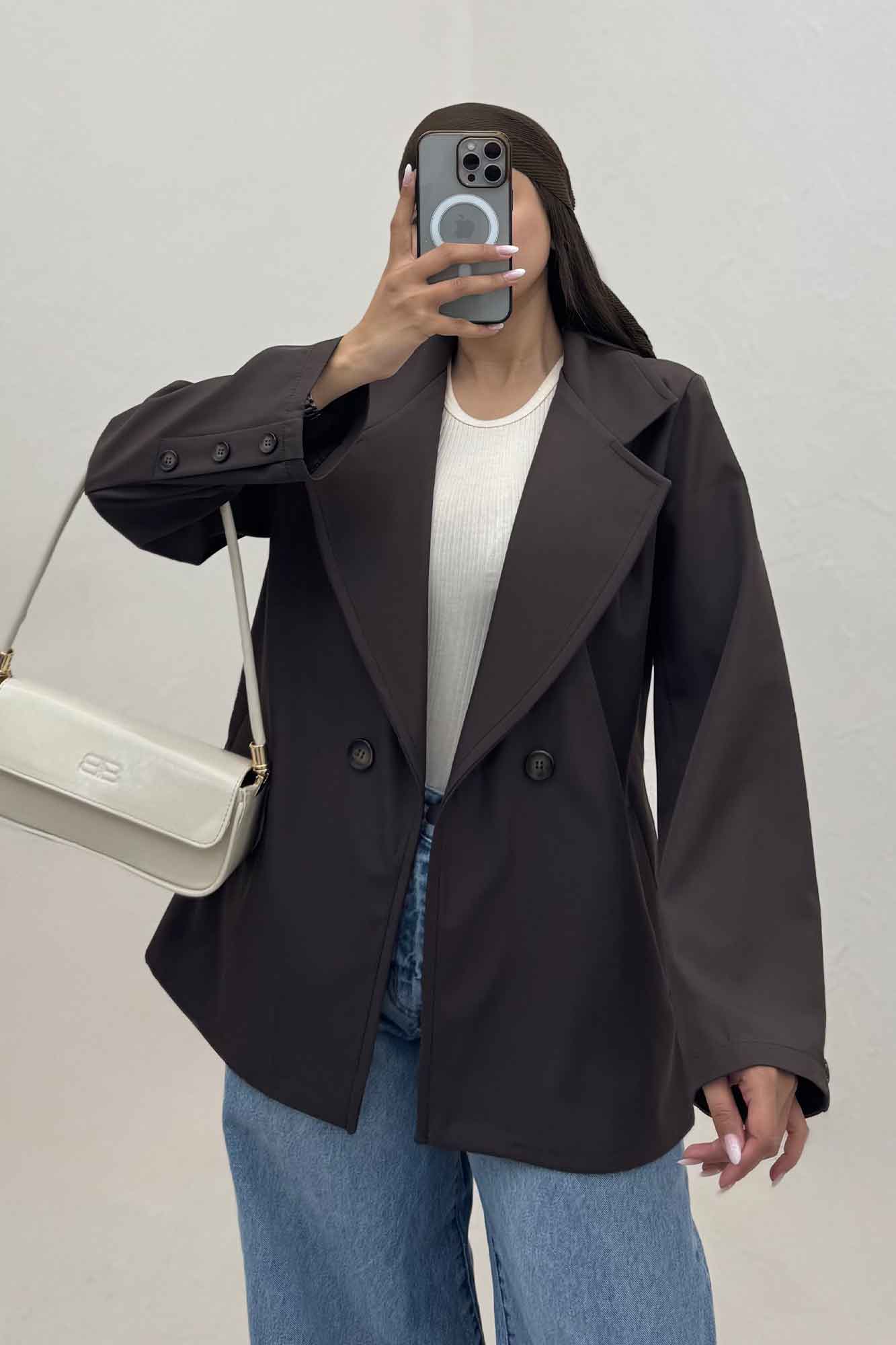 کت سانتانا یقه انگلیسی دودکمه