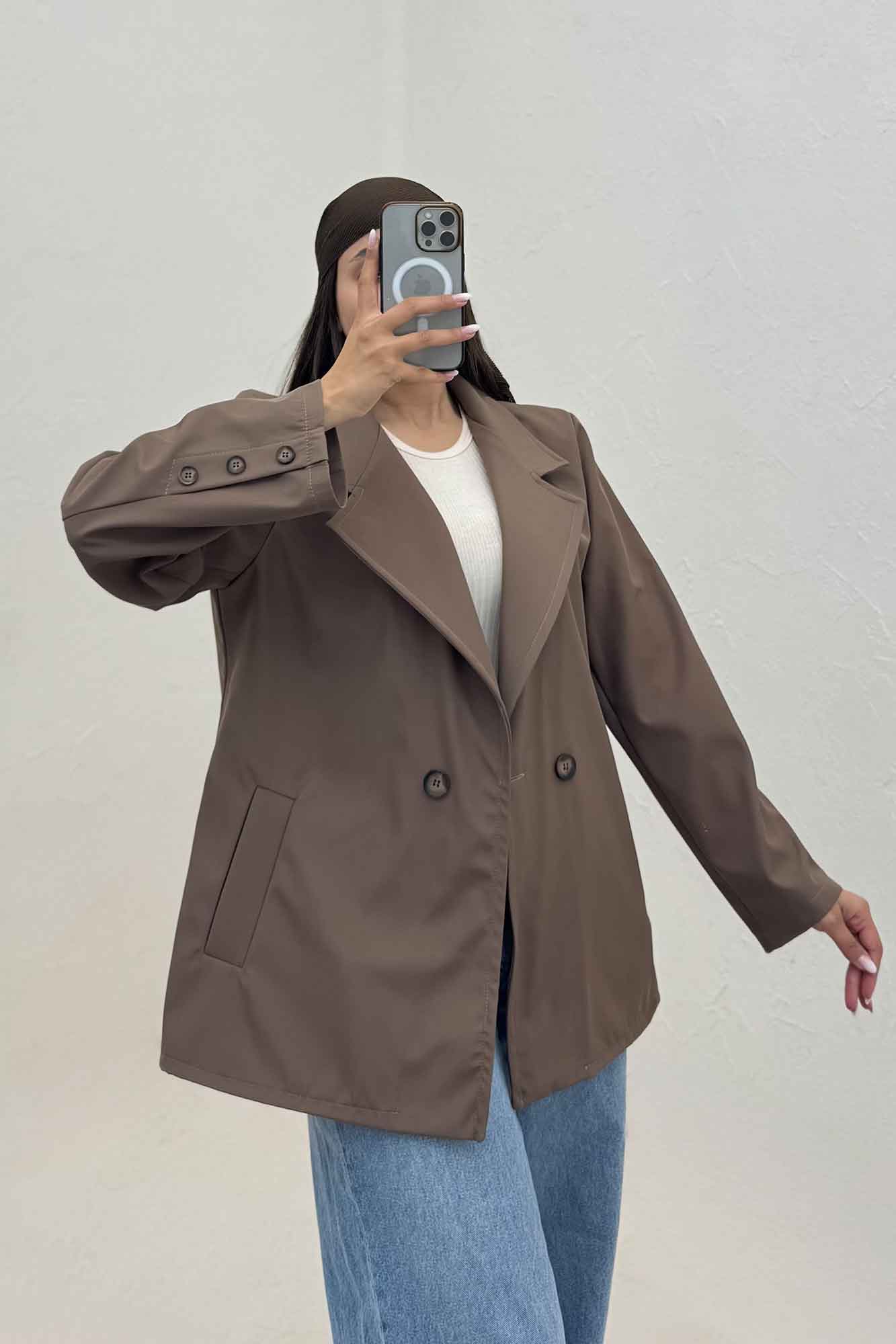 کت سانتانا یقه انگلیسی دودکمه