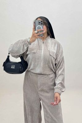 ست سویشرت و شلوار مخمل اویشو