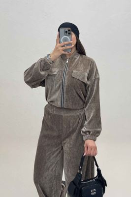 ست سویشرت و شلوار مخمل اویشو