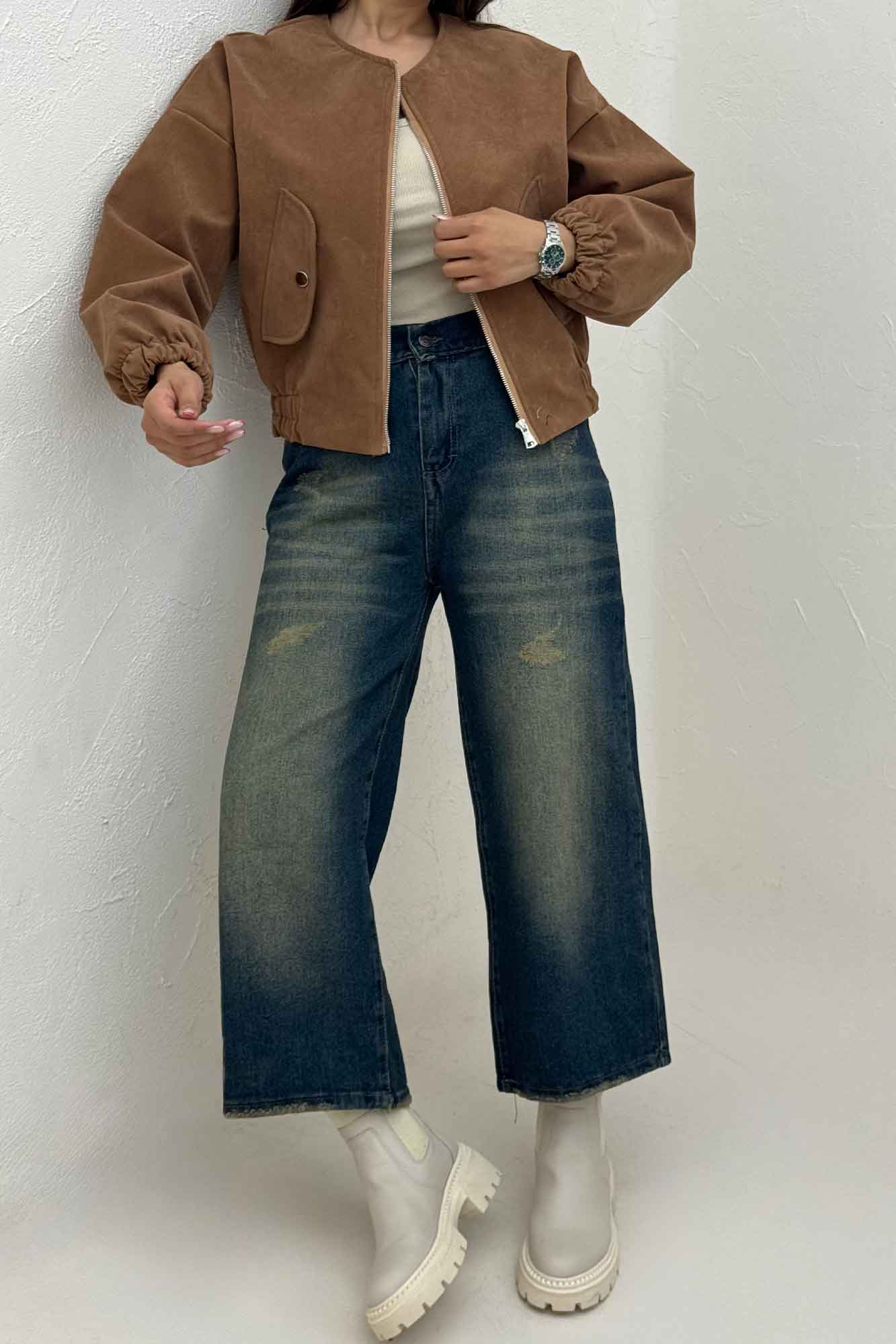 بامبر جیر پشت چرم آستردار