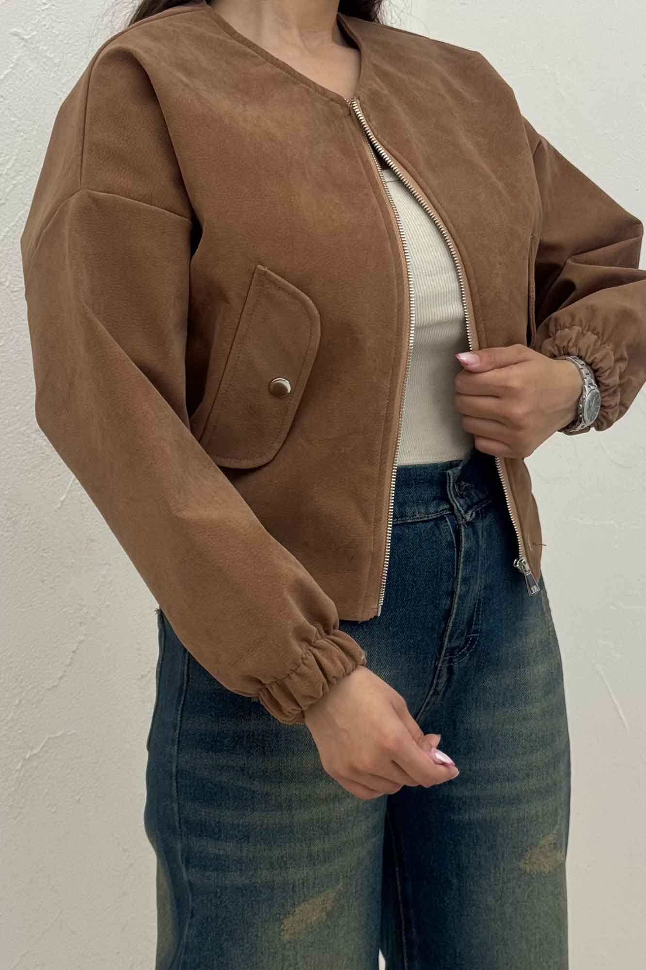 بامبر جیر پشت چرم آستردار