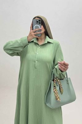 پیراهن بلند یقه بلیطی کریشه