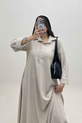 پیراهن بلند یقه بلیطی کریشه