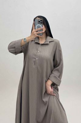 پیراهن بلند یقه بلیطی کریشه