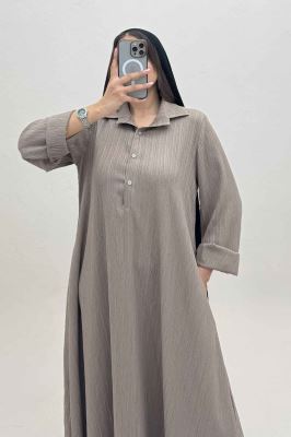 پیراهن بلند یقه بلیطی کریشه