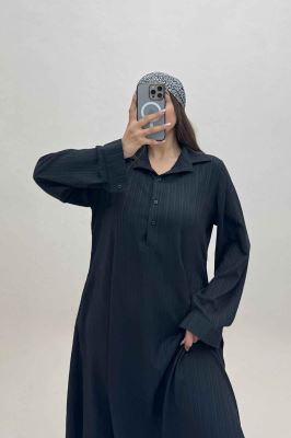 پیراهن بلند یقه بلیطی کریشه