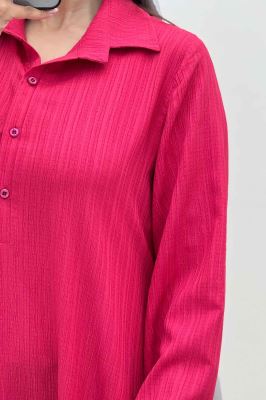 پیراهن بلند یقه بلیطی کریشه