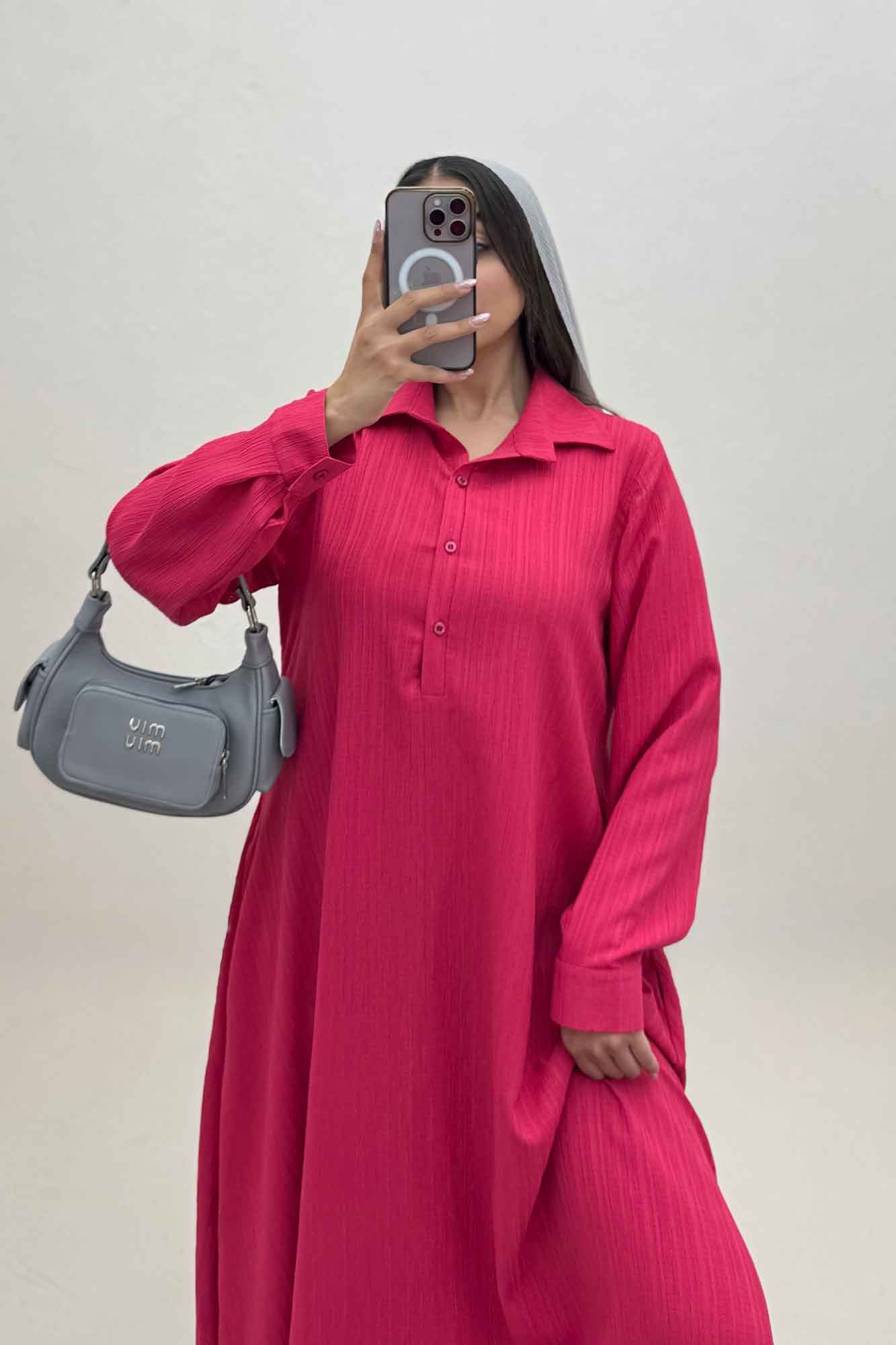 پیراهن بلند یقه بلیطی کریشه