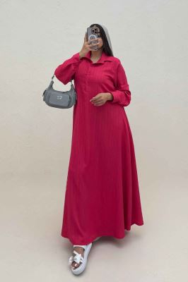 پیراهن بلند یقه بلیطی کریشه