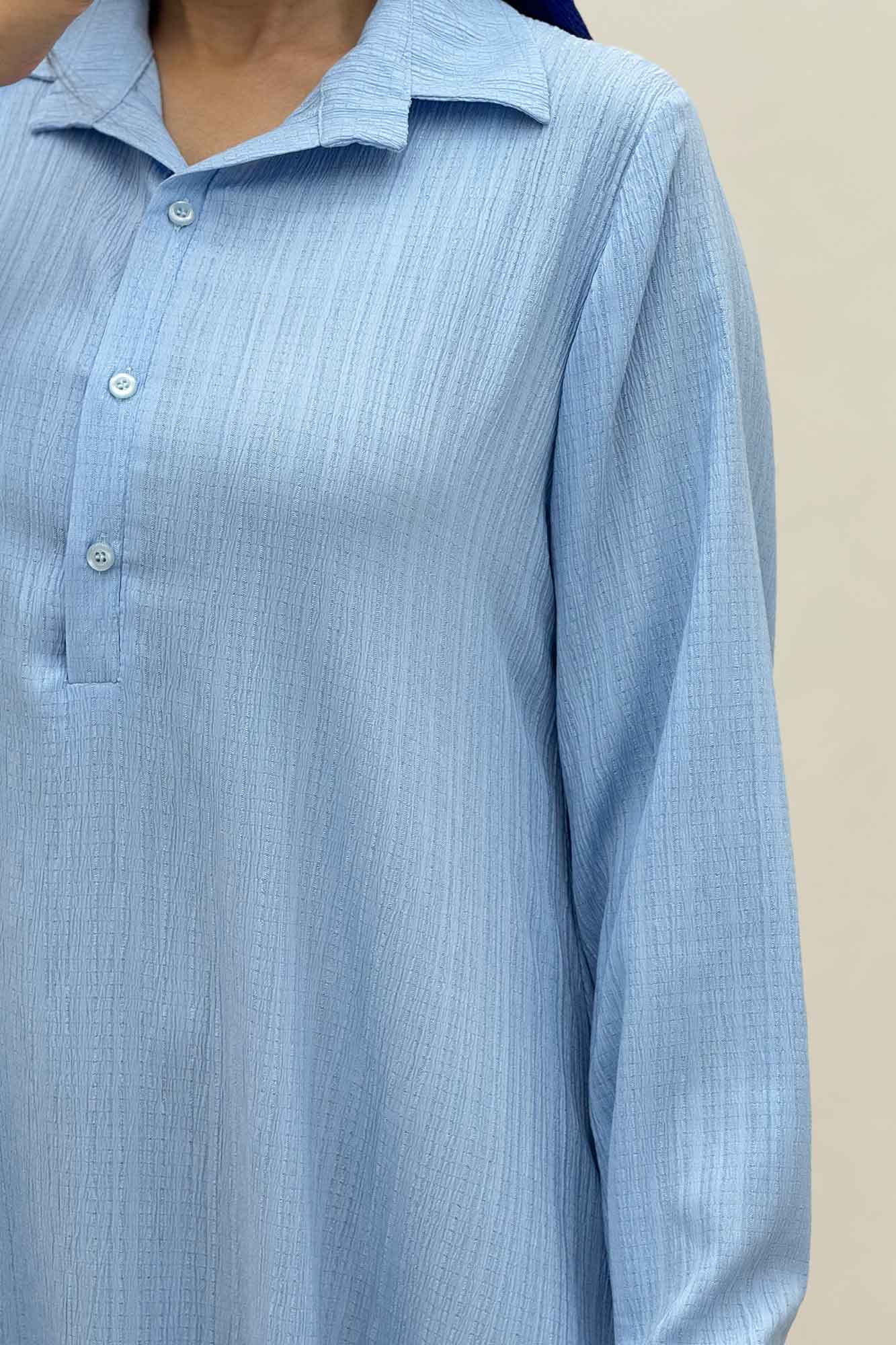 پیراهن بلند یقه بلیطی کریشه