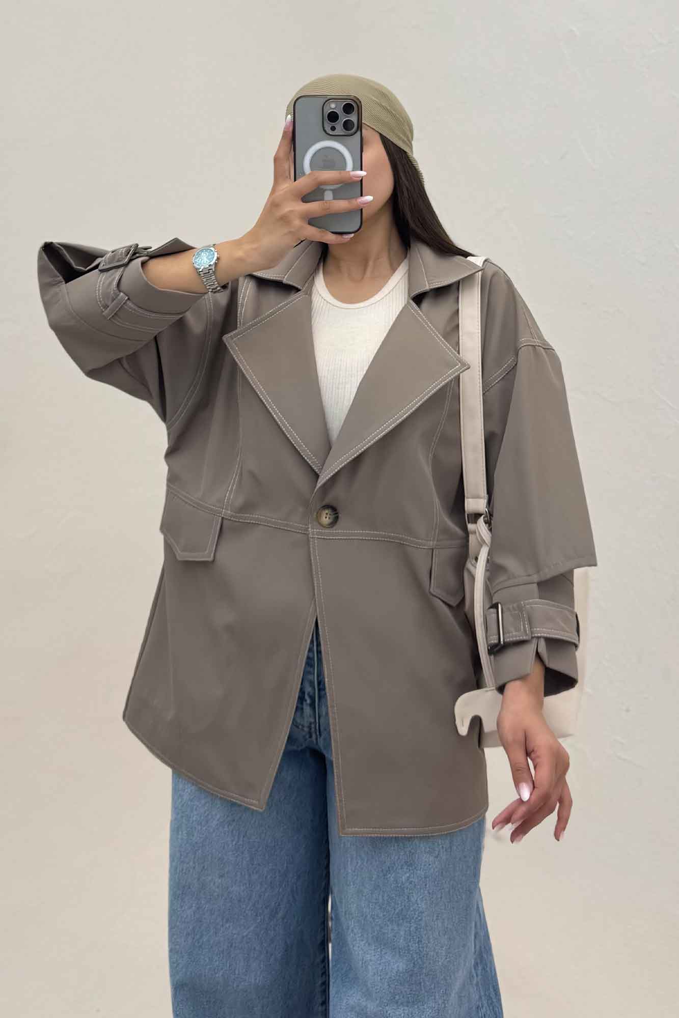 بارانی تک دکمه سانتانا کامیشا