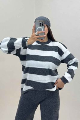 ست دورس و شلوار بافت رینگی شیبدار