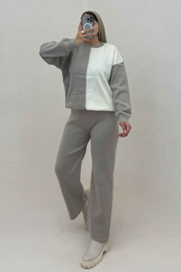 ست دورس و شلوار بافت کوکی 