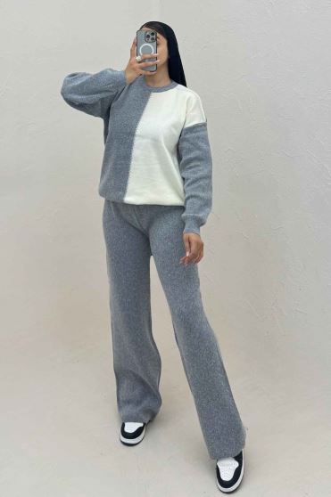 ست دورس و شلوار بافت کوکی 