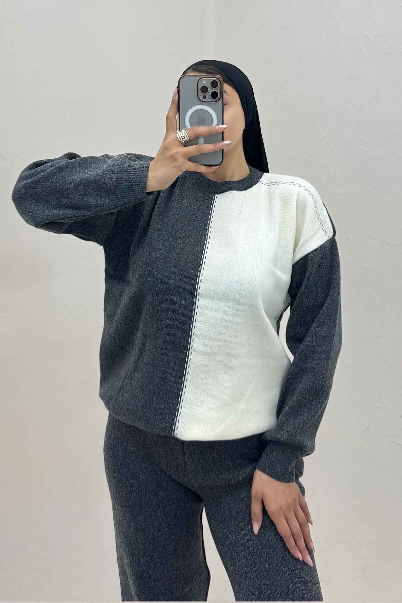 ست دورس و شلوار بافت کوکی 