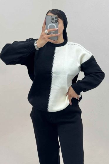 ست دورس و شلوار بافت کوکی 