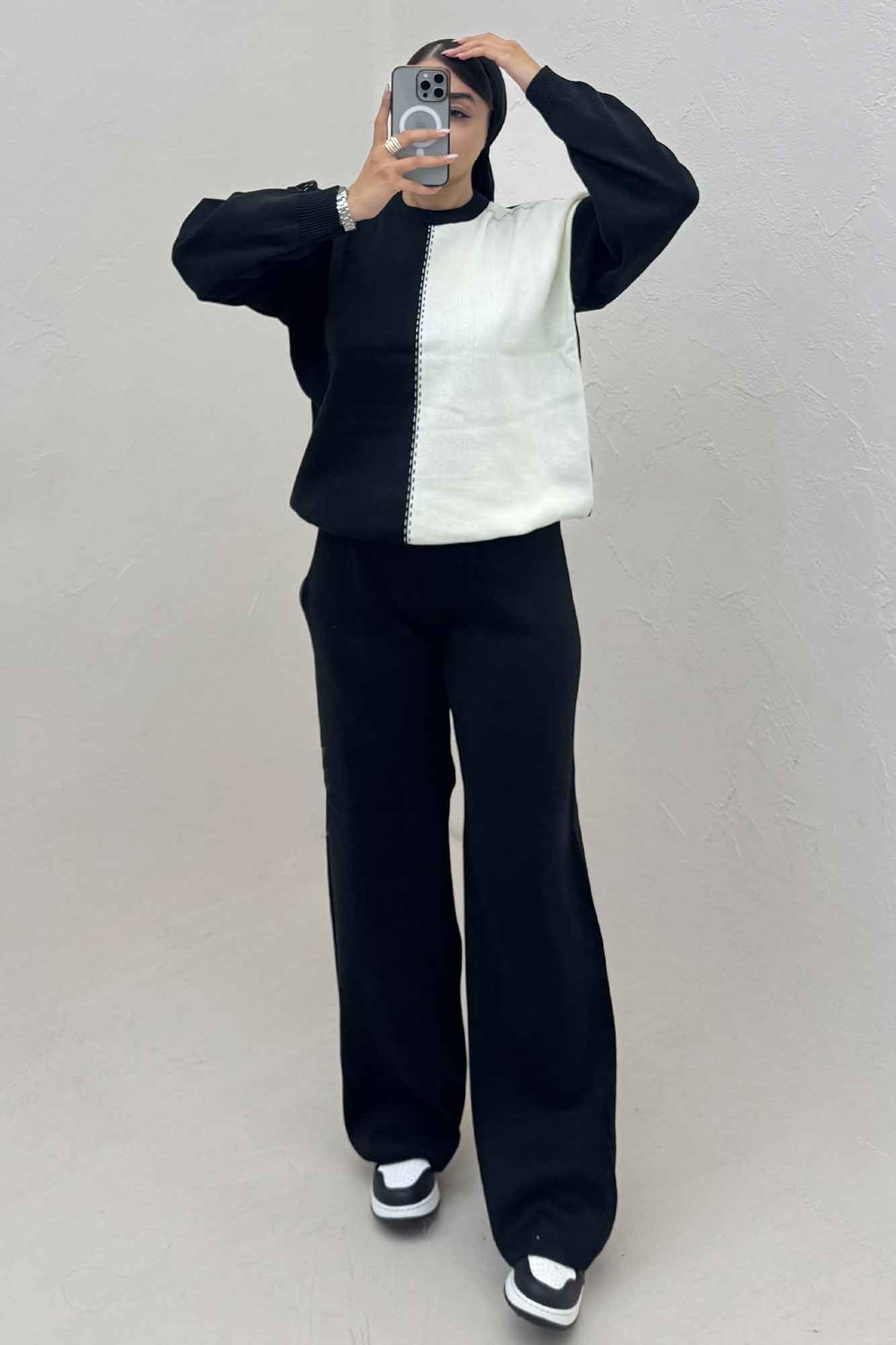 ست دورس و شلوار بافت کوکی 