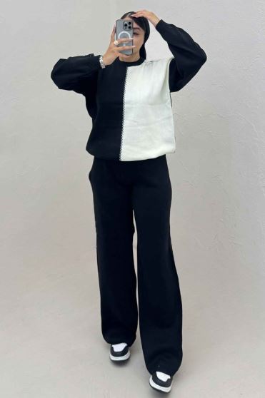 ست دورس و شلوار بافت کوکی 