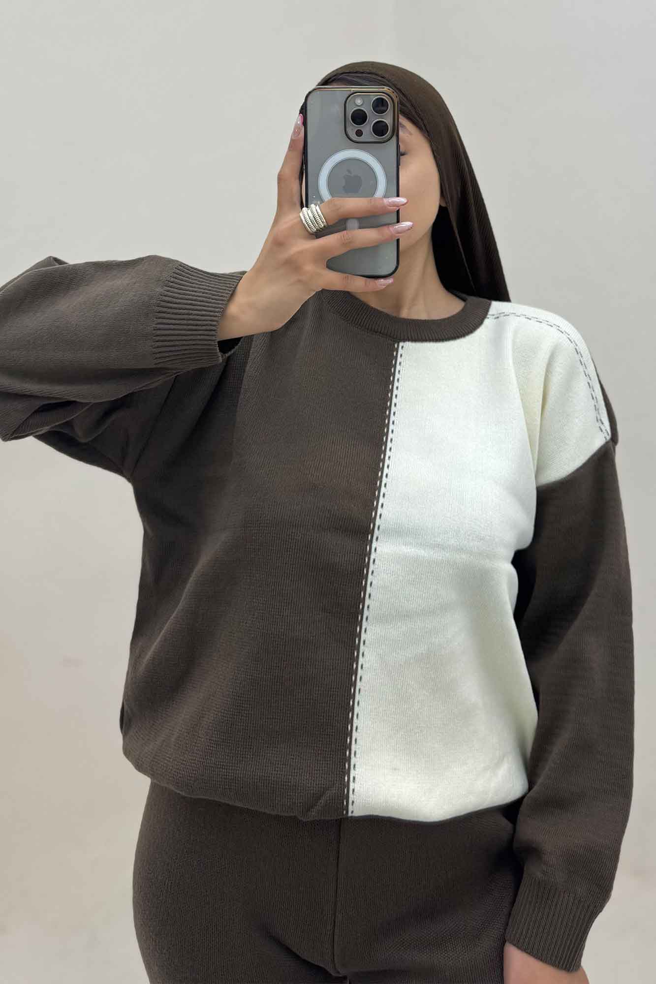 ست دورس و شلوار بافت کوکی 