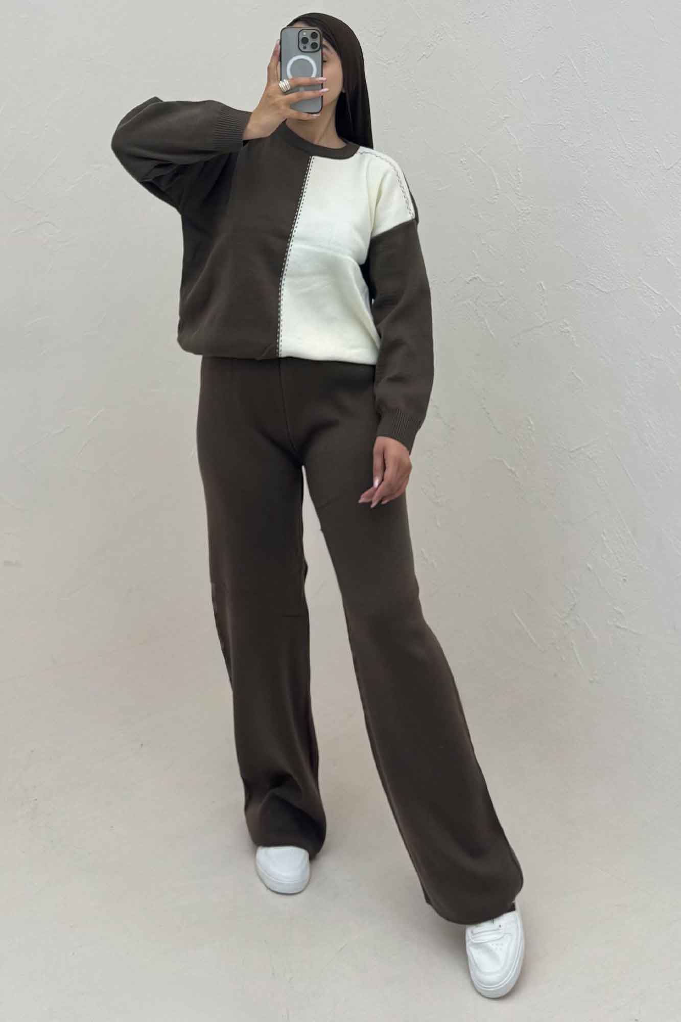 ست دورس و شلوار بافت کوکی 